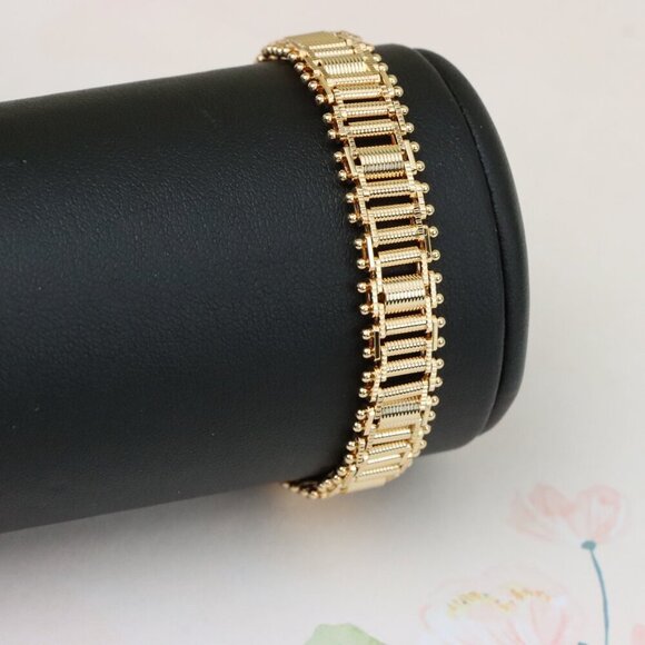 "Bold Textured Rose Gold Bracelet in Brass, XPBL1000 - Picture 7 of 12